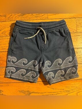 Tea Collection Navy Wave-Print Kids Shorts